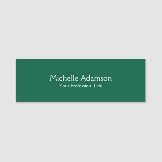 Porte-nom Vert Couleur Professionnel Plat Moderne