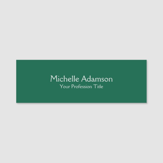 Porte-nom Vert Couleur Professionnel Plat Moderne (Devant)