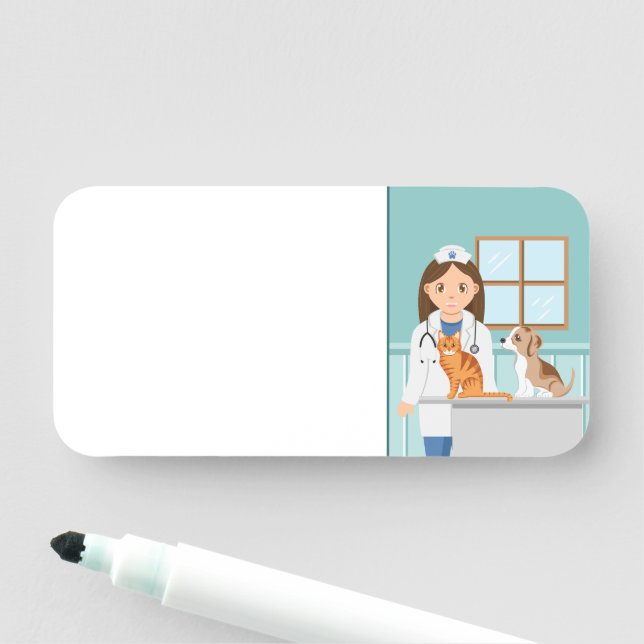 Porte-nom Vétérinaire Fille pour l'activité de jeu d'imitati (En situation)