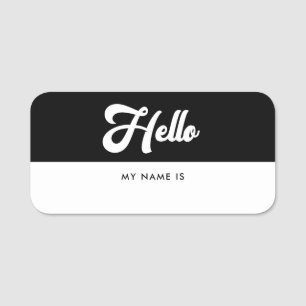 Porte-nom Vintage Bonjour mon nom est Sry effacer