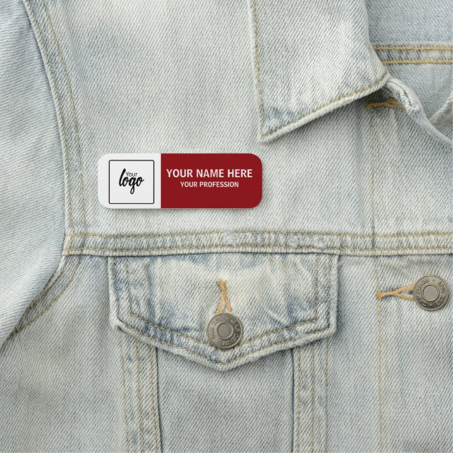 Porte-nom Votre logo et nom personnalisés pour employés (En situation)