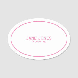Porte-nom Votre nom, ministère minimaliste rose et blanc