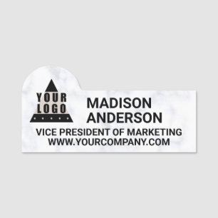 Porte-nom Votre site Web de Logo Marble Cool Modern Company