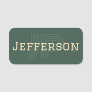 Porte-nom Votre Style Personnel : Moderne Monogramme Pine Gr