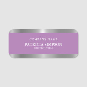 Porte-nom Votre Style Unique : Lavande Purple Métallic Argen
