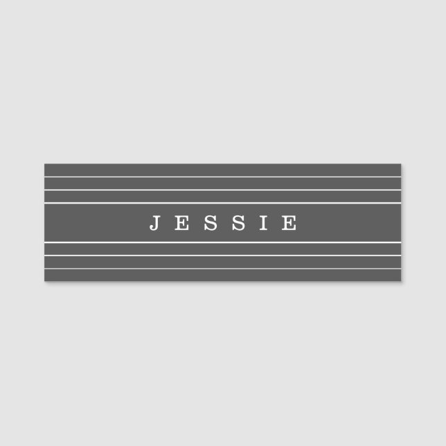 Porte-nom Votre texte personnalisé et vos bandes modernes |  (Devant)