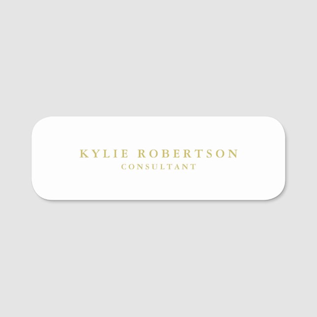 Porte-nom White & Gold Colors Professional Trendy Plain (Devant)