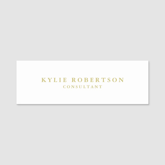 Porte-nom White & Gold Colors Professional Trendy Plain (Devant)