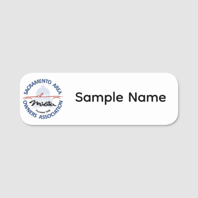Porte-nom White Plastic SAMOA Name Tag (Devant)
