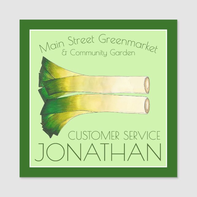 Porte-nom Wild Leeks Garden Cuisine végétale (Devant)