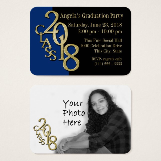 Porte-portefeuille Grad Party Carte photo 2018 Ble (Devant & derrière)