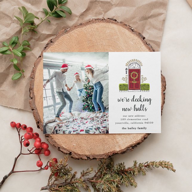 Porte rouge | Faire-part de déménagement photo vac (Créateur téléchargé)