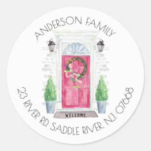 Porte rouge   Nouveau Sticker Étiquette de adresse