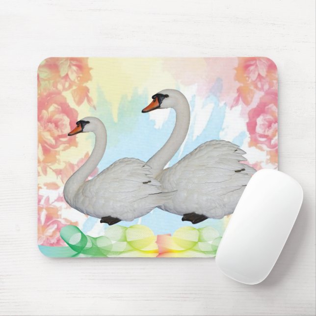 Porte-souris de cygne ! Tapis de souris (Avec souris)