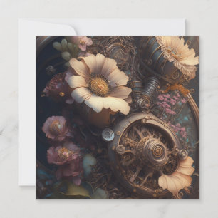 Porte Steampunk avec fleurs blanches