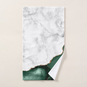 Porte verte Marbre blanc émeraude dorée