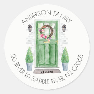 Porte verte Nouveau Sticker Étiquette de adress