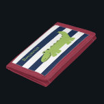 Portefeuille À 3 Volets Amusants Alligator<br><div class="desc">Un design d'illustration d'alligator amusant qui peut être personnalisé avec le nom de votre enfant ou un message personnalisé.</div>