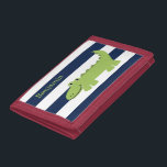 Portefeuille À 3 Volets Amusants Alligator<br><div class="desc">Un design d'illustration d'alligator amusant qui peut être personnalisé avec le nom de votre enfant ou un message personnalisé.</div>