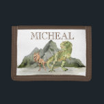 Portefeuille À 3 Volets Aquarelle Dinosaure T-Rex Tyrannosaurus nom<br><div class="desc">Cette conception peut être personnalisée dans la zone fournie en modifiant la photo et/ou le texte. Vous pouvez également le customiser en cliquant sur Personnaliser ce Modèle, puis en choisissant l'option cliquer pour customiser et supprimer ou modifier la couleur de l'arrière - plan, ajouter du texte, modifier la couleur ou...</div>