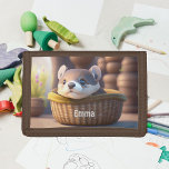 Portefeuille À 3 Volets Bébé de loutre mignonne dans un panier - personnal<br><div class="desc">Aimez-vous les loutres ? Super mignonne petite loutre - créée avec l'intelligence artificielle. Pour tous les amateurs de loutre et les enfants ! Idée cadeau adorable !</div>