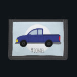 Portefeuille À 3 Volets Boys Blue Pickup Truck Cartographie Enfants<br><div class="desc">Ce joli porte-monnaie triplé pour enfants présente un dessin de camionnette bleu foncé,  et peut être customisé avec le nom de votre garçon. Parfait pour les amateurs de chevet,  de voiture ou de jeep pour un anniversaire spécial ! Consultez notre magasin pour trouver d'autres modèles mignons.</div>