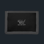 Portefeuille À 3 Volets BUDGET Bestman Groomsman DONS Classique Noir<br><div class="desc">Ajoutez vos lignes de texte à ce cadeau mariage moderne de fête de mariée. Le thème moderne noir et blanc. Convient à N'IMPORTE QUEL membre de votre parti marié,  père marié ou marié,  bestman etc.</div>
