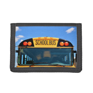 Portefeuille À 3 Volets Bus scolaire avec lumières ambrées et rouges