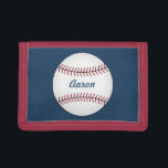 Portefeuille À 3 Volets Cadeau personnalisé de baseball masculin du portef<br><div class="desc">Un baseball décore cet élégant porte-monnaie. Le design est issu de l'art original.</div>