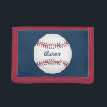 Portefeuille À 3 Volets Cadeau personnalisé de baseball masculin du portef<br><div class="desc">Un baseball décore cet élégant porte-monnaie. Le design est issu de l'art original.</div>