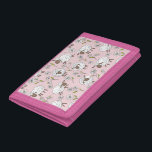 Portefeuille À 3 Volets Chiens de comptage sur coton bonbon rose<br><div class="desc">Tableaux et marguerites de doodles mignons peints à la main</div>