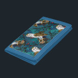 Portefeuille À 3 Volets Chouettes, fougères, chênes et baies 3<br><div class="desc">Chouettes а et peintes,  souris,  baies et fougères forestières,  motif sans soudure</div>