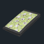 Portefeuille À 3 Volets Compter les moutons sur le vert de rosée miel<br><div class="desc">Tableaux et marguerites de doodles mignons peints à la main</div>