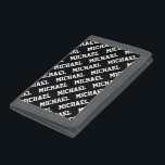 Portefeuille À 3 Volets Créer votre propre nom Personnalisé<br><div class="desc">Créez Votre Propre Nom Portefeuille Tripli Personnalisé. Ajoutez facilement un nom dans le modèle et faites un élégant Portefeuille Hommes pour vous-même ou un cadeau d'anniversaire ou de Noël pour votre famille ou vos amis.</div>