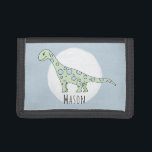 Portefeuille À 3 Volets Dinosaure jurassique Cool du garçon avec nom<br><div class="desc">Ce design cool fait partie d'une collection de dinosaures mignons pour les vêtements et accessoires de petit garçon. Ce dessin pour enfants présente un dinosaure jurassique de doodle dessiné à la main et peut être personnalisé avec le nom de votre garçon. Parfait pour le premier portefeuille de votre enfant. Consultez...</div>