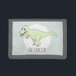 Portefeuille À 3 Volets Dinosaure T-Rex Dinosaure Cool du garçon<br><div class="desc">Ce design cool fait partie d'une collection de dinosaures mignons pour les vêtements et accessoires de petit garçon. Ce dessin pour enfants présente un dinosaure de doodle T-Rex dessiné à la main et peut être personnalisé avec le nom de votre garçon. Consultez notre magasin pour découvrir d'autres créations de dinosaures...</div>