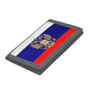 Portefeuille À 3 Volets Drapeau brillant russe