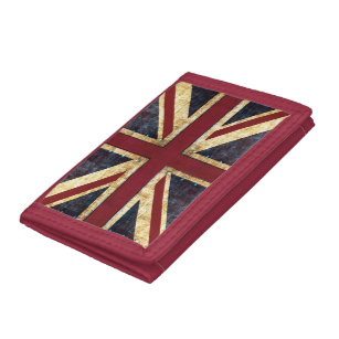 Portefeuille À 3 Volets drapeau britannique de grunge union jack