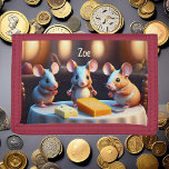 Portefeuille À 3 Volets Famille de souris à la table à manger -<br><div class="desc">Ce dossier de poche contient une jolie famille de souris à la table - beaucoup de fromage,  beaucoup de plaisir! Dossier de poche mignon pour les enfants,  cadeau de retour à l'école,  et plus. Personnalisable ! Mon idée a généré avec l'IA. Conçu par AIbyMarion</div>