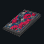 Portefeuille À 3 Volets Fée et pavots<br><div class="desc">Fairy-wren et poppies,  motif continu dessiné sur Illustrator.</div>