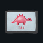 Portefeuille À 3 Volets Garçons Cool Aquarelle rouge Dinosaure et nom Enfa<br><div class="desc">Ce joli design présente un dinosaure d'aquarelle rouge peint à la main avec un arrière - plan rayé,  et peut être personnalisé avec le nom de votre garçon. Parfait pour tous les dinosaures amoureux des enfants premier portefeuille. Découvrez notre magasin pour d'autres magnifiques designs !</div>