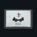 Portefeuille À 3 Volets Garçons Cute Blue Police Agent Voiture et nom<br><div class="desc">Ce porte-monnaie de police pour enfants mignon et moderne comporte une voiture d'agent de police d'urgence avec une sirène,  et un endroit pour vous pour ajouter le nom de votre enfant. Parfait pour tout enfant rêvant d'être policier !</div>