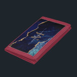 Portefeuille À 3 Volets Marine Blue Gold Marbre Nom personnalisé Lettre Wa<br><div class="desc">Wallets avec Monogramme Nom Agate Marine Blue Gold Gemstone Marble Geode Parties scintillant Étincelle Personnalisée Anniversaire - Anniversaire ou Mariage Cadeau / Fournisseur - Ajouter votre lettre / Nom - Texte ou Supprimer - Faire votre cadeau Portefeuille spécial - Redimensionner et déplacer ou supprimer et ajouter du texte / des...</div>