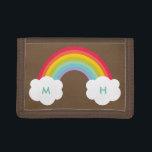 Portefeuille À 3 Volets Monogramme arc-en-ciel vintage<br><div class="desc">idéal pour les hommes,  les femmes et les enfants ; deux initiales avec couleur et polices d'arrière - plans modifiables</div>
