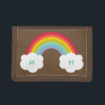 Portefeuille À 3 Volets Monogramme arc-en-ciel vintage<br><div class="desc">idéal pour les hommes,  les femmes et les enfants ; deux initiales avec couleur et polices d'arrière - plans modifiables</div>