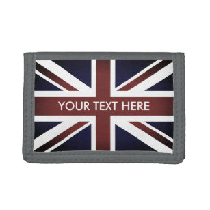 Portefeuille À 3 Volets Nom personnalisé Vintage British Union Jack