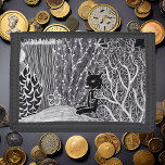 Portefeuille À 3 Volets Panthère noire dans la jungle - dessin au crayon<br><div class="desc">Ce porte-monnaie présente un motif de jungle dessiné à la main avec un léopard noir / panthère noire. Crayon en noir et blanc. Motif unique et belle petite idée cadeau!</div>