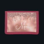 Portefeuille À 3 Volets Parties scintillant d'or Rose Monogramme personnal<br><div class="desc">This design may be personalized in the area provided by changing the Phoand/or text. Or it can be customized by choosing the click to customize further option and delete or change the color of the background, add text, change the text color style, or delete the text for an image only...</div>