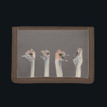 Portefeuille À 3 Volets Peinture drôle d'autruches "de reine de drame"<br><div class="desc">C'est une peinture d'une autruche que j'ai rencontrée au zoo de Como à St Paul,  manganèse. Il était vraiment expressif et était sujet un grand à prennent des photos de. Plus tard j'ai peint ses différentes expressions dans l'aquarelle.</div>