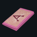 Portefeuille À 3 Volets Rose Rose Or Bourgogne Parties scintillant et étin<br><div class="desc">Rose Rose Rose Gold et Bourgogne Parties scintillant Faux et Sparkle Elegant Portefeuille en Nylon. Ce Portefeuille de Nylon peut être customisé pour inclure votre nom initial et prénom.</div>